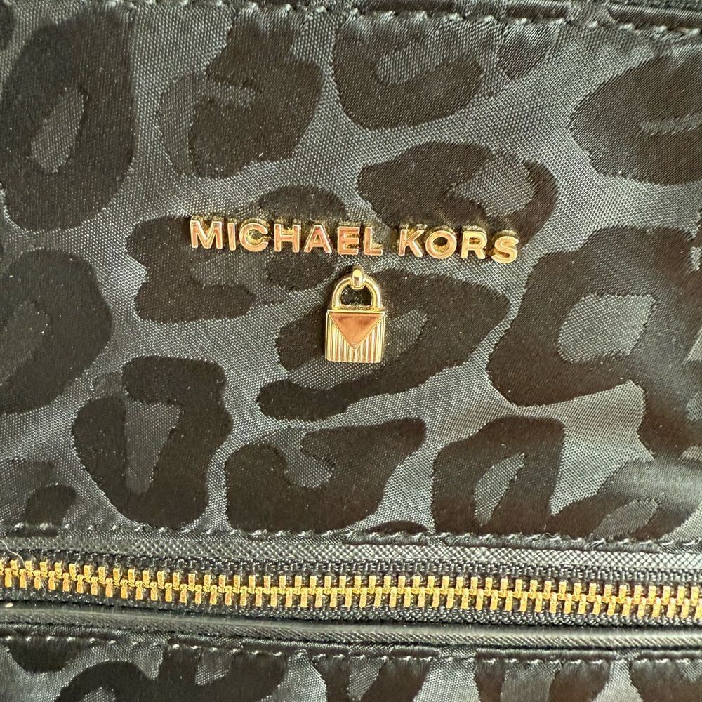 Michael Kors Black Animal Print Tote - Picture 2 of 13
